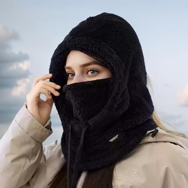 TEMU A Winter Cycling Warm Hooded Mask For Women, Featuring A Thickened And Fleece-lined Design That Protects Against Wind And Cold