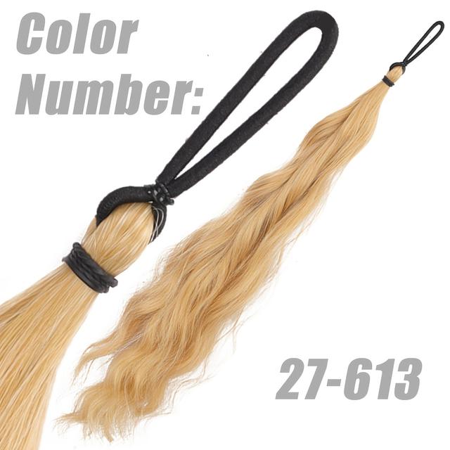 TEMU Long Hair Rubber Bands And Wigs For Messy Buns, Made Of Synthetic Fibers, Suitable For Women's Everyday Wear