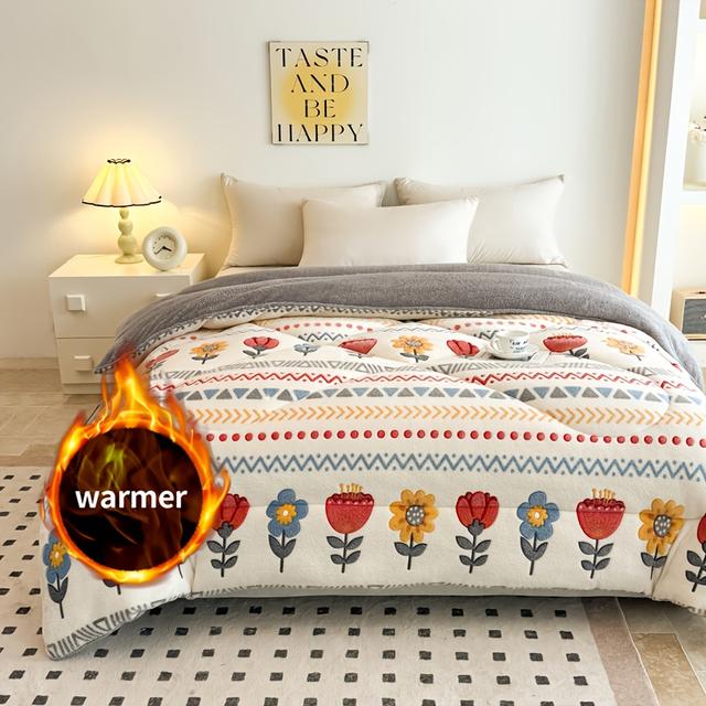 TEMU Plush Printed Winter Quilt