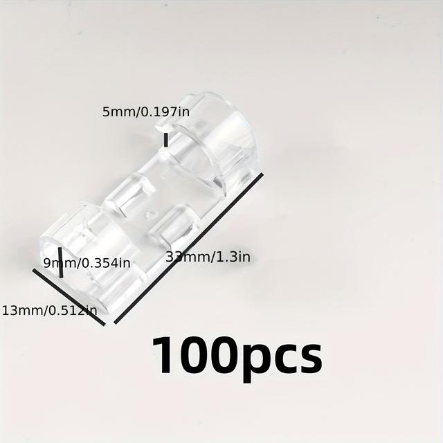 TEMU 40/100pcs Adhesive Cable Clips, Transparent Wire Holders For Management, Plastic Cable Organizer Clips For Wall And Under Desk