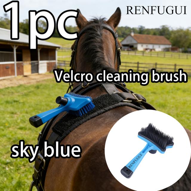 TEMU Renfugui Brand, 1pc Of Cleaning Brush For Horse Gear, With Bristles That Clean Dust And Lint. The Handle Is Designed For Comfortable And , Allowing For Of , Leg Wraps