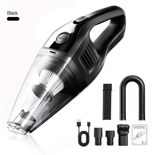 TEMU Portable Handheld Vacuum Cleaner For Home And Car, Powerful Suction Usb Rechargeable Mini Cleaning Vacuum With Multiple Accessories, Suitable For Cars, Homes, Offices, And Crevice Cleaning Tools