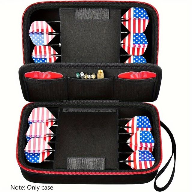 TEMU Red Dart Case Designed For 6 Steel And Darts, Capable Of Storing 12 Darts Along With Tips, Shafts, And Flights Additions (case Only)
