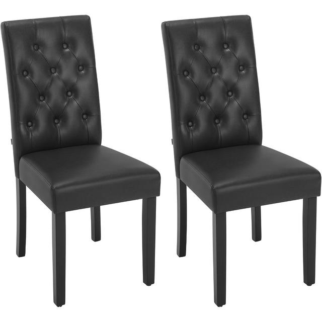 TEMU Juego de 2 sillas de comedor diseñadas para la cocina, con respaldo y tapicería de cuero sintético, patas de madera, perfectas para comedores como para salas de estar.