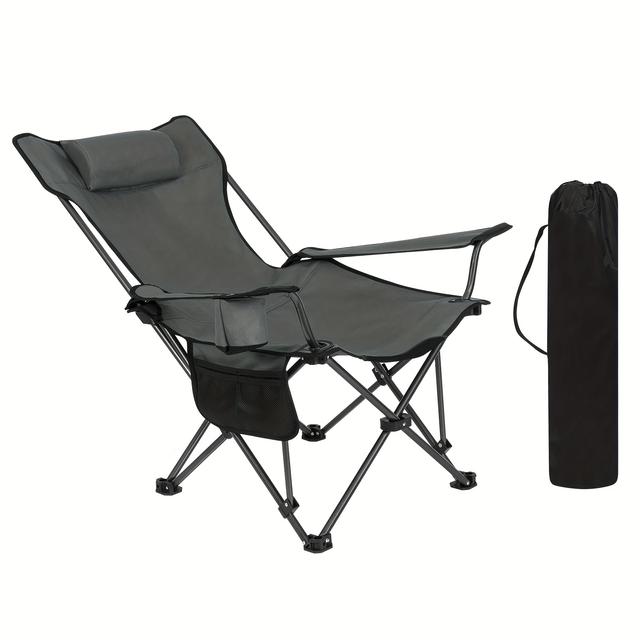 TEMU Silla de camping , 1 pieza, silla plegable, silla de pesca , silla plegable, con respaldo, asiento de cabeza, soporte para tazas, con bolsa de almacenamiento, carga 150Kg