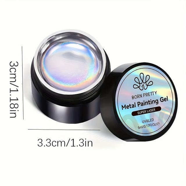 TEMU Born Pretty 5ml Super Laser Metallic Painting Gel Nail Polish For Nails Soak Off Laser Gel Polish Paint Gel