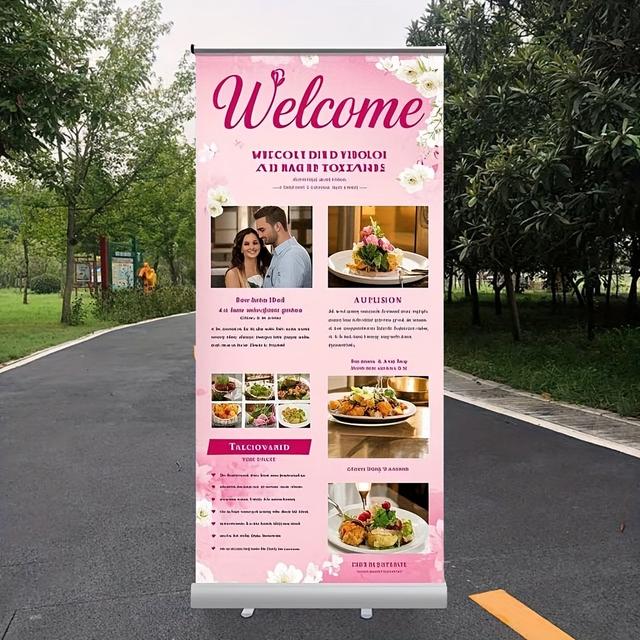 TEMU Customizable 32" X 80" Retractable Banner Stand - Heavy Duty Aluminum Alloy With Carrying Bag, Suitable For Events, Business Signs And Promotions - Durable Outdoor Yard Display