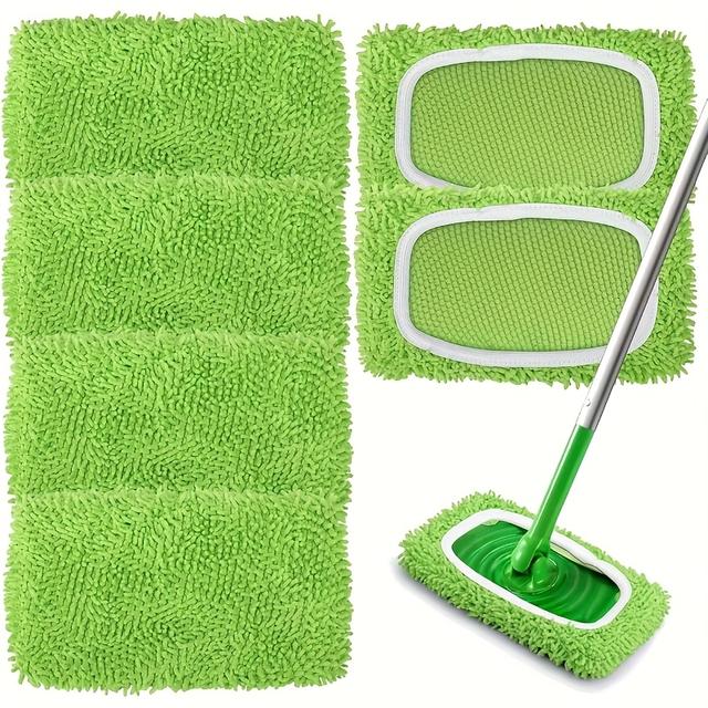 TEMU 10pcs Floor Mop Set - Washable Microfiber Cleaning Cloths, Heavy-duty Stain Removal, Absorbent & Durable, & Cost-effective, Essential For !