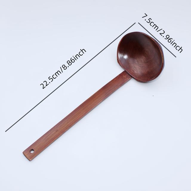 TEMU This Wooden Ladle, Elongated Wooden Spoon, Ladle, Hot Pot Ladle, Sturdy Wooden Soup Spoon