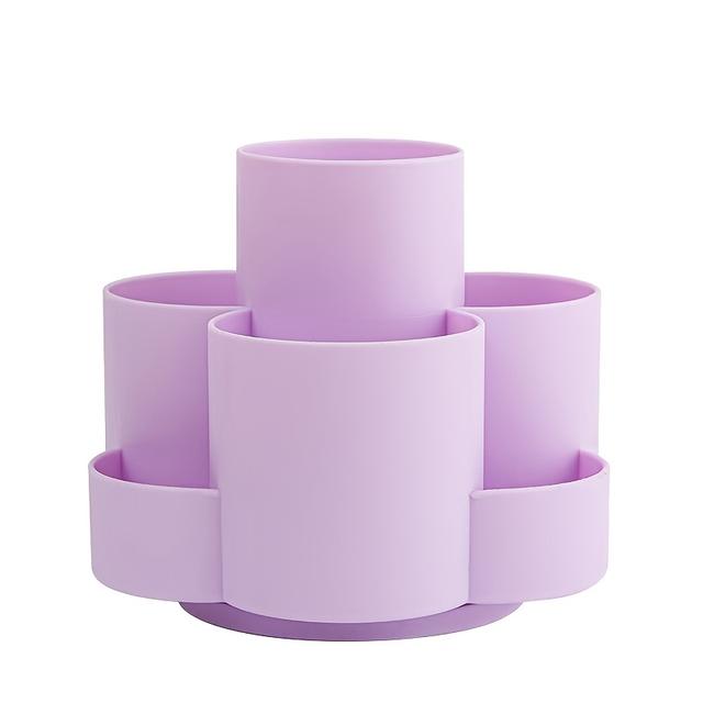 TEMU Large Capacity Rotating Pen Holder, Durable Pp Material, Desk Storage Box, Cute Design, Suitable For Students And Office Use