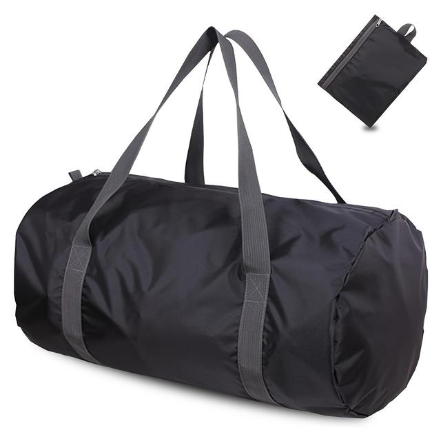 TEMU Cestovní Taška, Skládací Lehká Sportovní Taška, Unisex Sportovní Cestovní Taška - pro Kempování, Fitness a Krátké Výlety, Nákupní Černá, Velikost S