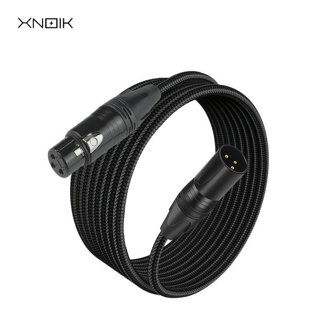 TEMU [extra Long 15m/10m/5m] Xlr Microphone 3-pin Plug To Port Cable - Extended Shielding For , , , Nylon Braided Cable