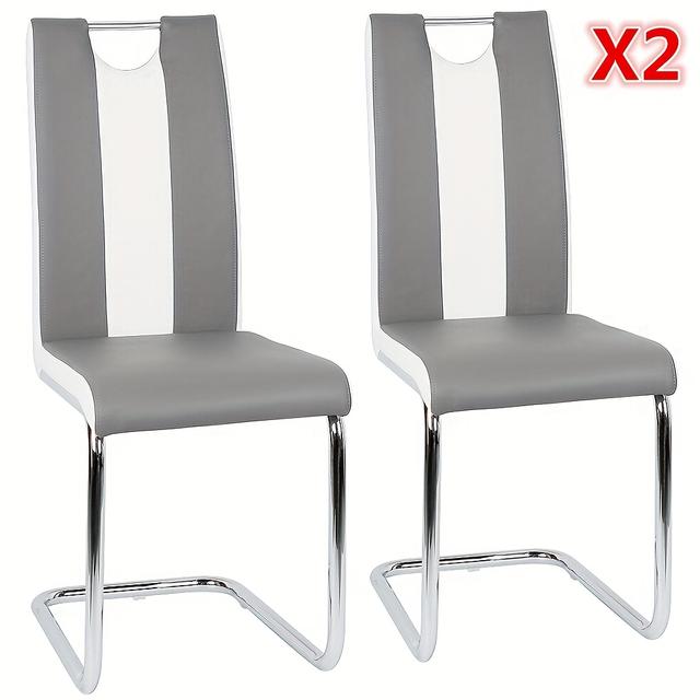 TEMU 2 Pack Commercial Pu Chairs - Heavy Duty Metal Chairs With Chrome Legs For Restaurant, Kitchen & Office