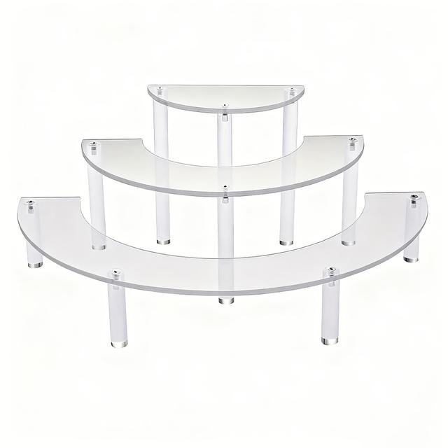 TEMU Elegant 3-tier Acrylic Organizer Portable Countertop Display Stand For Cosmetics, Jewelry, Space-saving Storage Decor