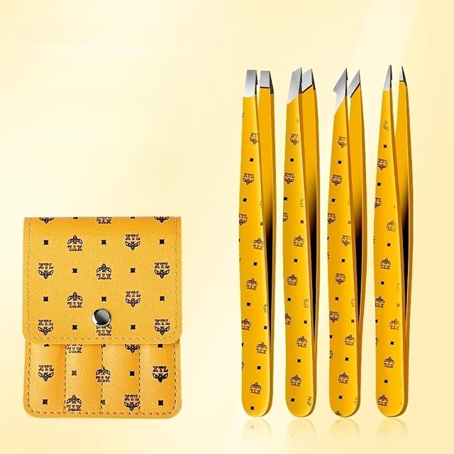 TEMU 1 Set Professional Precision Tweezers For Hair Removal, Non-scented, Ideal For Beard And Mustache, Brow Shaping And Hair Plucking Kit