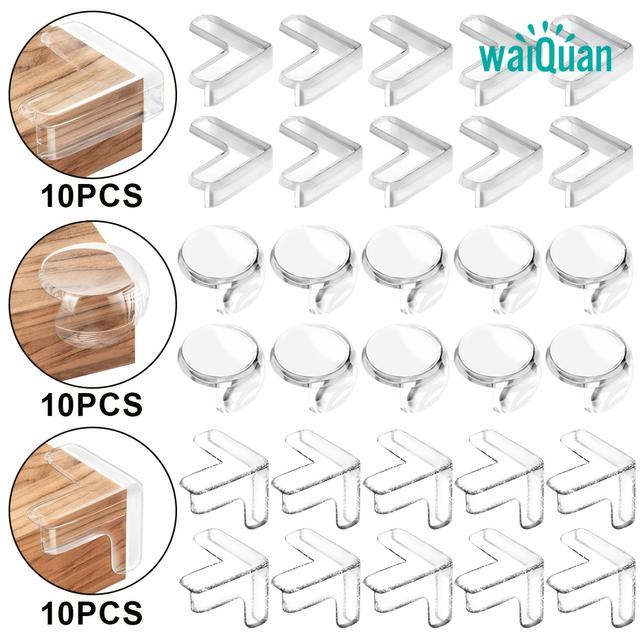 TEMU 30 Pvc Transparent Corner Guards, Coffee Table Edge Protectors, Strong Adhesive Bumpers, Furniture Corner Safety Pads, L-shaped/t-shaped/round