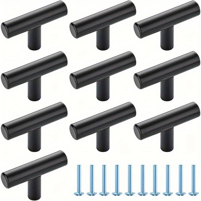 TEMU 10pcs Cabinet Knobs, Black Cabinet Handles, Aluminum Cabient Knobs, Single Hole Drawer Knobs For Dresser Drawers
