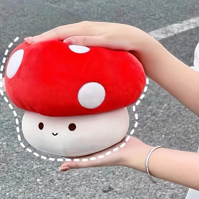 TEMU 1pc Soft Cartoon Mushroom Plush Throw Pillow – Cute Spotted , Decor For Bed, Sofa, Or Couch, Gift For Thanksgiving & Christmas, Sofa Accessory | Quality Stuffed Toy, Mushroom Decor