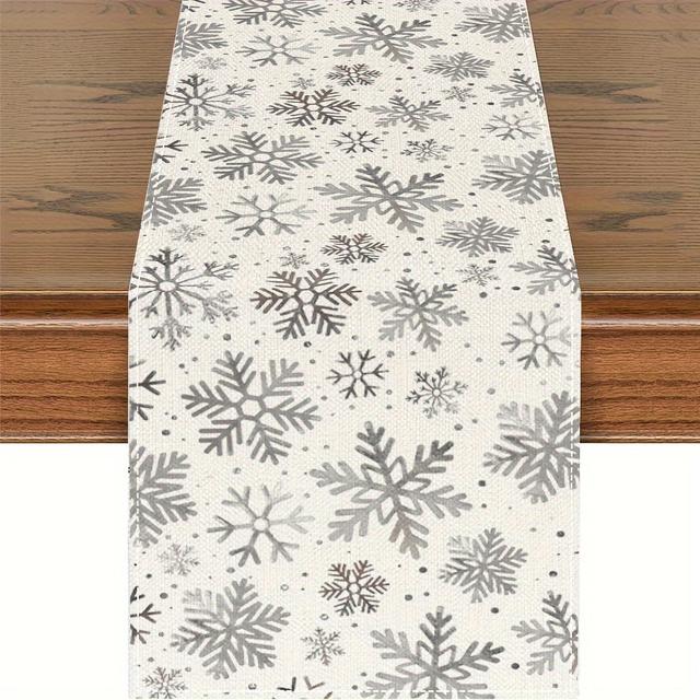 TEMU Merry Christmas Linen Table Runner - Holiday Dining & Parties, Indoor/outdoor Decor, Available In 3 Sizes (13x48", 13x72", 13x108")