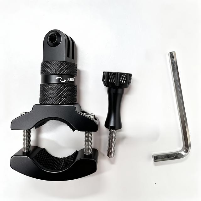 TEMU 360 Degree Rotation Aluminum Alloy Bike Bicycle Handlebar Adapter Mount With Screw For , , Dji And Other Action Cameras, Bike Rack Seat Pole Mount For Sports Camera
