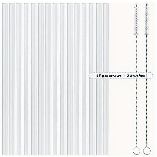 TEMU مجموعة من 15 قطعة، سيقان، سيقان بلاستيكية، سيقان قابلة لإعادة الاستخدام مع 2 فرش تنظيف، مناسبة لطبل ستانلي للسفر بسعة 40 أوقية و 30 أوقية، سيقان بديلة متوافقة مع كأس ستانلي، ملحقات الكأس