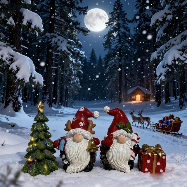 TEMU 4pcs Christmas Gnome Ornament Set With Snowy & Red & Gnome Figures - Resin Holiday Decorations With Eyes & Faces, Mantel, Or Tabletop Display