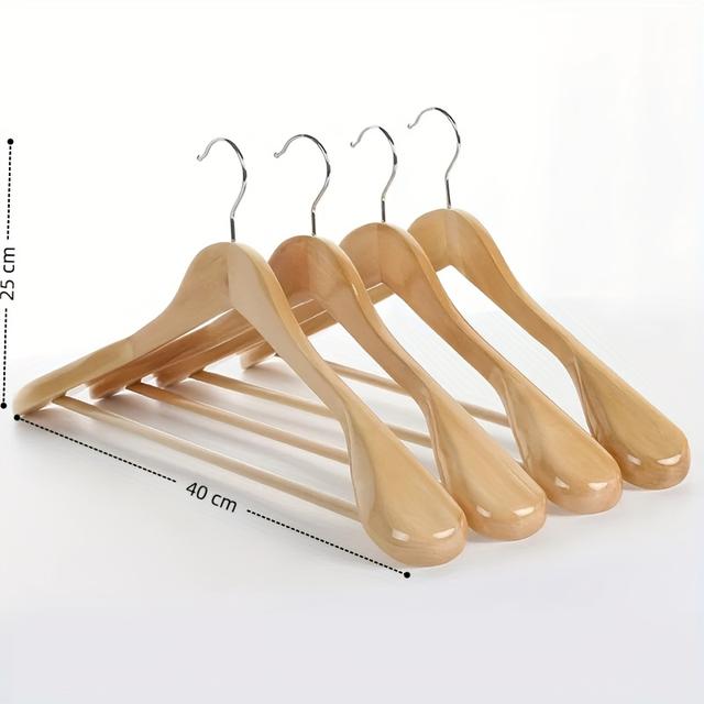 TEMU ハンガー 天然木製ハンガー 6本 12本 セット フック360度回転 高品質木製 スーツハンガー 洋服ハンガー メンズ バーが付いた衣類ハンガー 型崩れ防止 スーツ ジャケット コート用