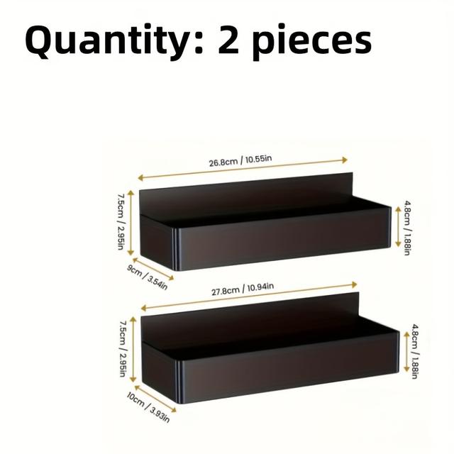 TEMU 2pcs/4pcs Plastic Magnetic Refrigerator Rack, Black Storage Rack, Magnetic Washing Machine Storage Rack, No Drilling Required