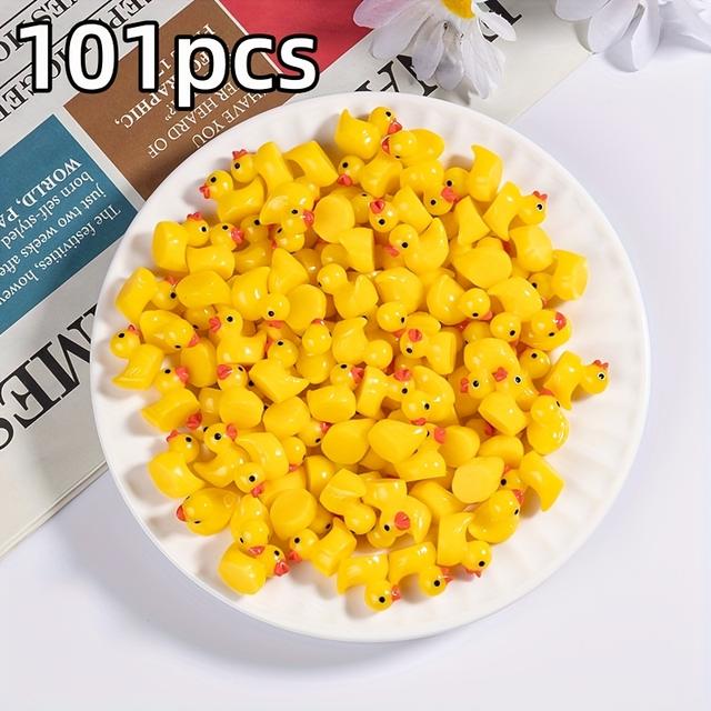 TEMU 200/101/40/30 Mini Műgyanta Sárga Kacsa, Alkalmas Bújócska Tréfákhoz, Kerti Szobrocskákhoz, Akvárium Dekorációkhoz, Ajándékokhoz, Karácsonyra, Halloweenre, Őszi Gyűjtemény Díszek