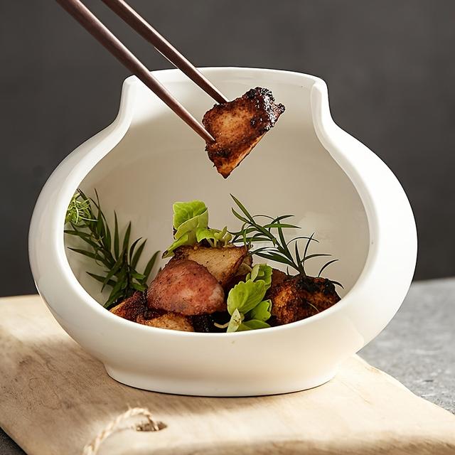 TEMU Creative Broken Vase Style Artistic Plate, High-end Hotel And Restaurant Tableware, Unique Irregular Plate For Hot And Cold Dishes