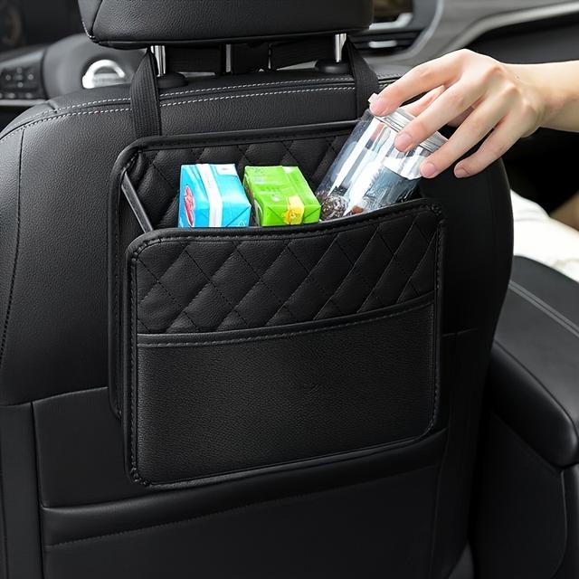 TEMU Car Seat Back Hanging Bag Car Document Holder Multipocket Bottle Bag Storage Box Organizer Travel Tidy Pouch Pocket Automobile Interior Accessories