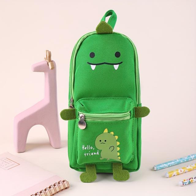 TEMU Large-capacity Cute Cartoon Animal Pencil Case - Oxford Fabric, Students & Everyday Office Supplies