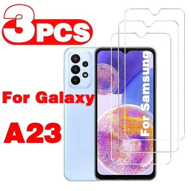 TEMU 3-pack Tempered Glass Screen Protector For Galaxy A23 4g/5g, Glossy Finish, Anti-scratch, Anti-fingerprint, Bubble-free Installation, Display
