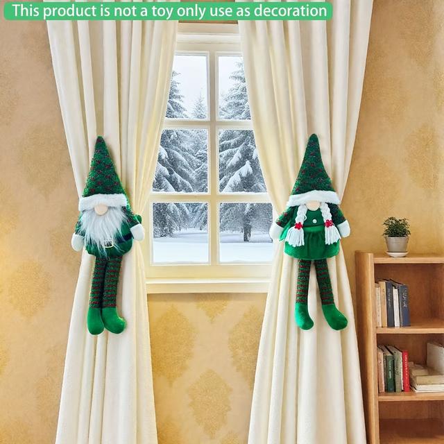 TEMU Weihnachtliche Vorhanghalter-Dekoration, Weihnachtliche Türhalter, Paar-Dekorationen, Weinflaschenhalter