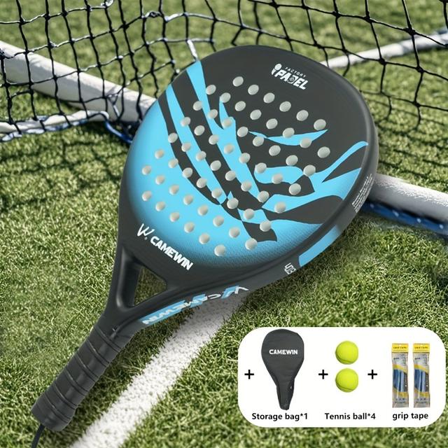 TEMU A Carbon Fiber Eva Cage Tennis Racket For Beach Sports, Including 2 Tennis Balls, 2 Sweatbands, And 1 Storage Bag