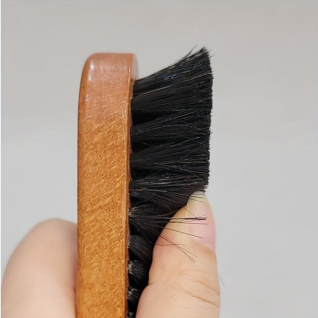 TEMU Multi-functional Leather Polishing Brush Material Solid Wood Handle With 2 Color Options For Cleaning, Dust Removal, Oiling, Polishing, And Furniture Cleaning
