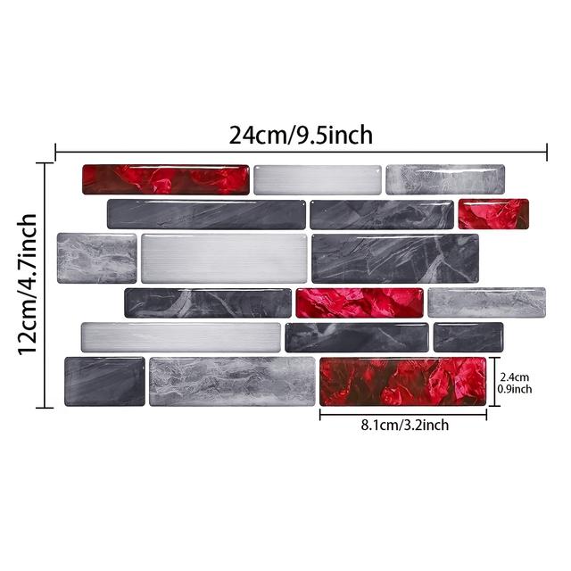 TEMU 10 ks Balení Nepravidelné Bezešvé Spojovací Dekorativní Kuchyňské Samolepky na Zeď Mozaikový Vodotěsné a Olejivzdorné Dekorativní Samolepky Zdobení Kuchyňské Zástěny Samolepky na Zeď