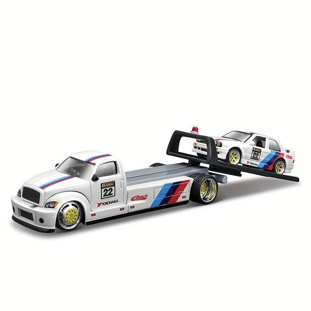 TEMU méretarányú ötvözet 1988-as BMW M3 vontatóautó modell, játékautó dekoráció gyerekeknek, tökéletes születésnapi ajándék fiúknak