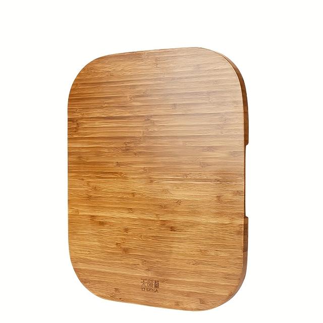 TEMU 1 Bamboo Cutting Board With Sink Slot, Built-in Sink Chopping Board For Meat, Fruit, And Vegetables, Thick And Large Kitchen Cutting Board