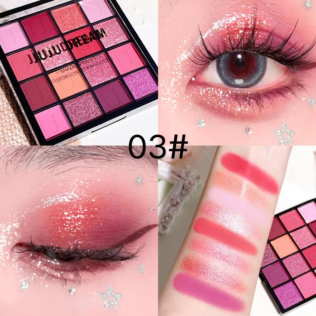 TEMU Палітра з 16 відтінків - Блискучий глітер та блискітки у яскравих бірюзових тонах для вражаючого макіяжу очей