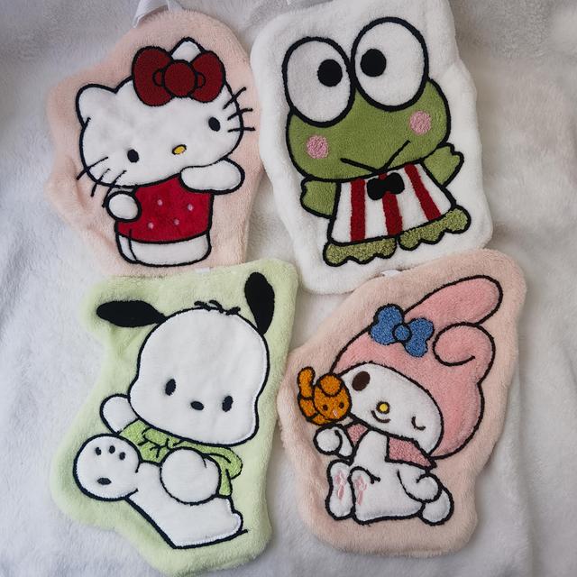 TEMU 4 pièces Serviette de Main Séchage Rapide Sanrio Hello Kitty & Kuromi - Douce en avec Adorables, Décor Ludique pour Salle de Bain, Cuisine, Chambre - Décoration Mignonne et Cartoon
