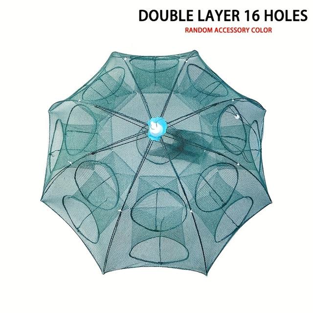 TEMU 1pc 4/6/8/10/12/16/20/24 Multiple Sizes Holes Foldable Hexagonal - Effortlessly Catch Minnow, , And Crabs With This Portable Net, With Cool Hexagonal Fishing Cage Tools