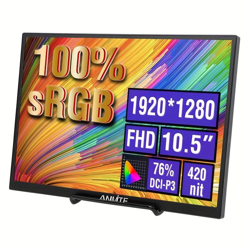 TEMU Anmite 10.5 Inch Portable Monitor 1280p Hdr 16:10 Low Blue Light For / Ps5/ Switch/ Mobile Phone/ Computer/ Laptop Expansion