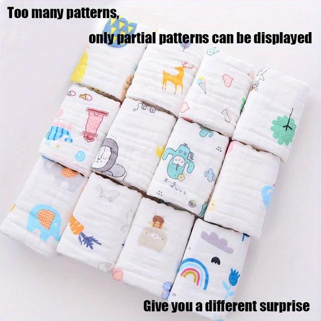 TEMU 6pcs/11pcs/12pcs Mini Washcloths, Pure Cotton Handkerchiefs, 6-ply Gauze Soft Towels. Each Pattern Is , Offering You A Unique Surprise. We Love Them!