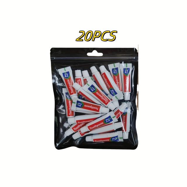 TEMU 20 Tubes Bulk Travel Size Toothpaste, Miniature Small Toothpaste Travel Size Bulk Peppermint Mini Disposable Toothpaste For Hotel, Guests, Homeless, Charity
