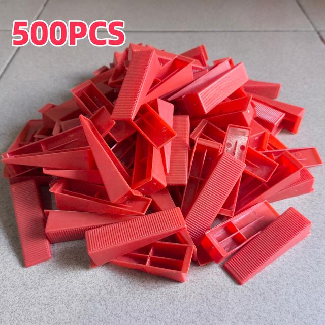 TEMU 500pcs Reusable Plastic Wedge Spacers, Durable Wall And Floor Tile Leveling System For Professional Installation