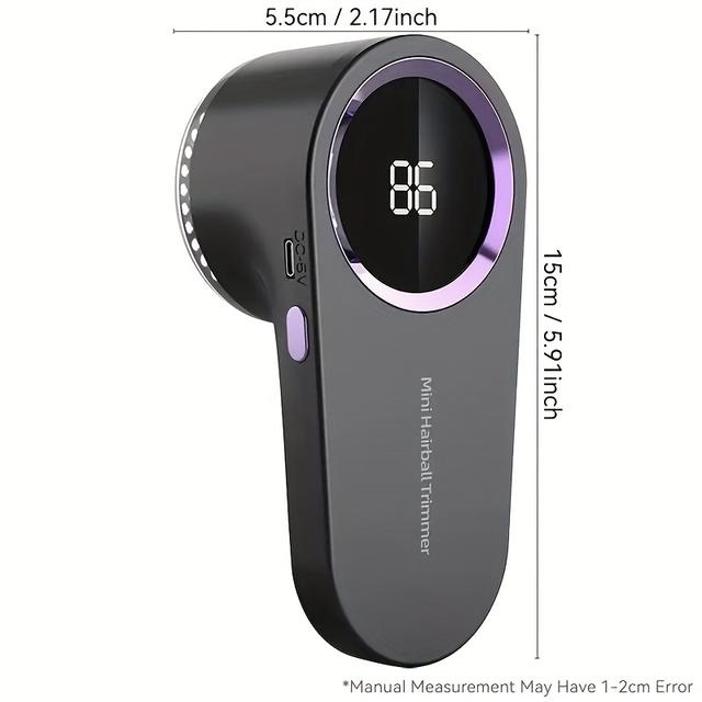 TEMU Usb- Portable Fabric Shaver & Lint Remover With Digital Display - Manual Clothes, Ball & Hair Removal Suitable For Home, Travel, Pet Hair - Usb-rechargeable Shaver, Ideal Christmas Gift For