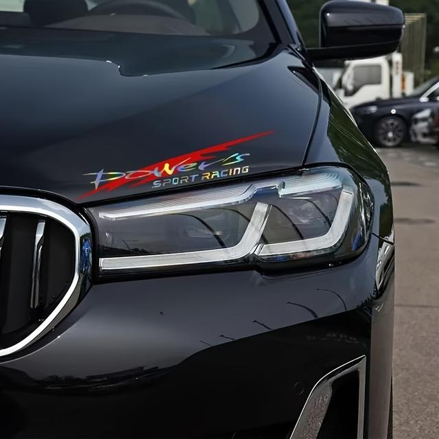 TEMU 2pcs 30x5.5cm Racing Car Development Stickers Fashion Car Development Waterproof Car Decorations