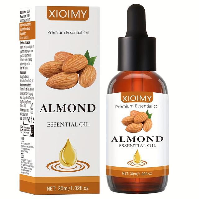 TEMU 30ml Sweet Almond Essential Oil, Natural Moisturizing, Nourishes Hair, Face, And Body, Ideal For Massage, Shower, Skincare, And, Suitable For All Light Beige And Hair Types