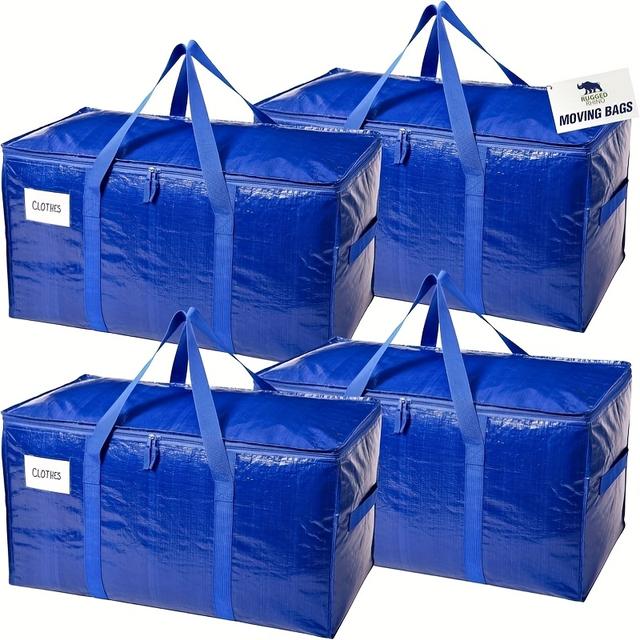 TEMU Heavy Duty 50 Lb Capacity Oversized Moving Bag - Durable Waterproof & Puncture-resistant Polypropylene Storage For Bag With Sturdy Handles & Zipper Closure, Trunks
